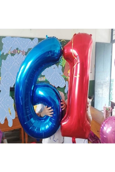 Pazariz 7 Rakam Lacivert Folyo Balon 76 Cm - Resim 2