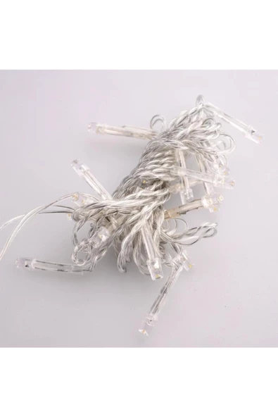 Pazariz Beyaz 100 Ledli 8 Fonksiyonlu 10 Metre Led Aydınlatma Dekor Lambası ürün görseli 1