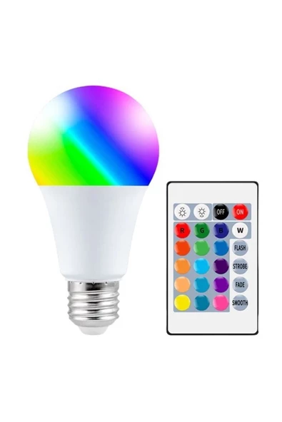 Pazariz 9w Uzaktan Kumandalı 15 Farklı Renk Seçenekli Led Ampul