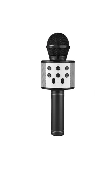 Pazariz Wster Ws-858 Siyah Karaoke Mikrofon Bluetooth Hoparlör Aux Usb Mikro Sd Kart Girişli