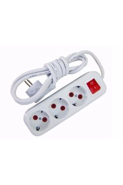 Pazariz 5w Led Ampul + 3 Metre Uzatmalı Anahtarlı 3lü Priz Set - 3