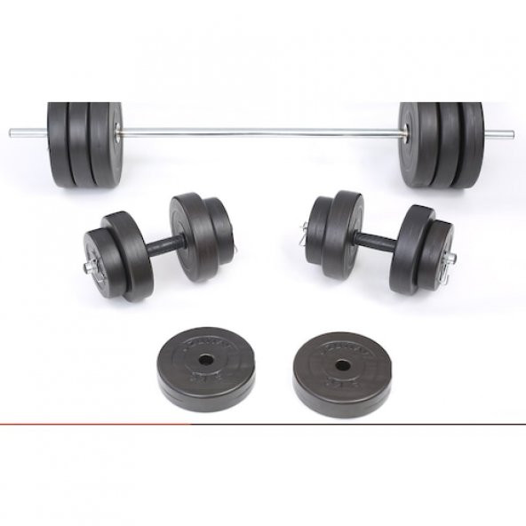 Uzunay Black 105 KG Dambıl Halter Ağırlık Seti - 3