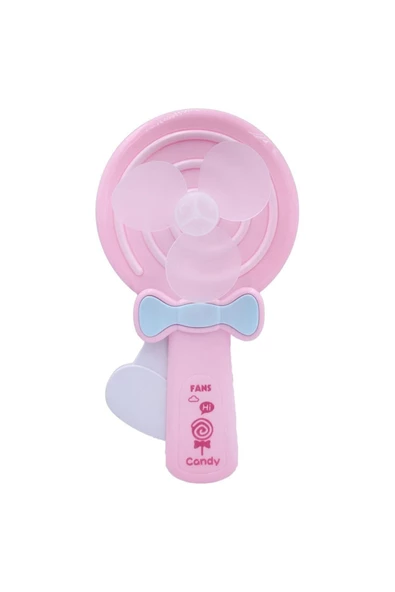 Pazariz El Fanı Vantilatör Candy Manuel Basmalı Çocuk Oyuncağı Mini Vantilatör Pilsiz - 3