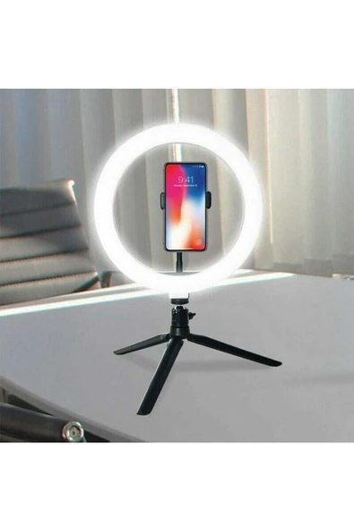 Pazariz 8inç 20cm Youtube Instagram Tiktok Selfie Stüdyo Video Fotoğraf Ring Light Tripod Led Halka Işık-