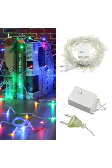 Pazariz 10 Metre 100 Ledli 8 Fonksiyonlu Karışık Renkli Rgb Led Lamba - Resim 2