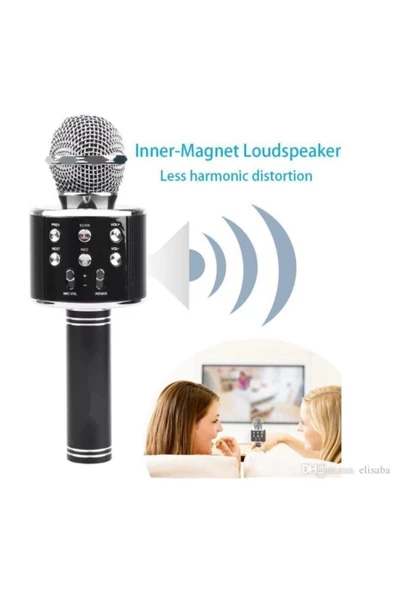 Pazariz Karaoke Bluetooth Mikrofon Wster Ws-858 Usb Ses Değiştir - 2