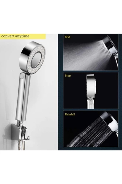 Pazariz Çift Taraflı 3 Fonksiyonlu Duş Başlığı - Resim 2