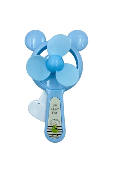 Pazariz El Fanı Vantilatör Kulaklı Manuel Basmalı Çocuk Oyuncağı Mini Vantilatör Pilsiz - Resim 2