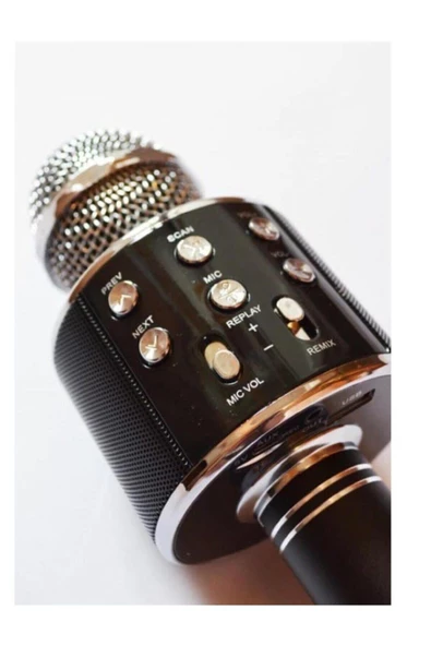 Pazariz Şarj Edilebilir Telefon Ve Usb Bağlantılı Karaoke Mikrofon (Siyah)