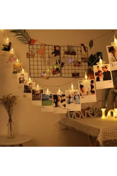 Pazariz Led Işıklı Fotoğraf Mandalları 20 Adet - 2
