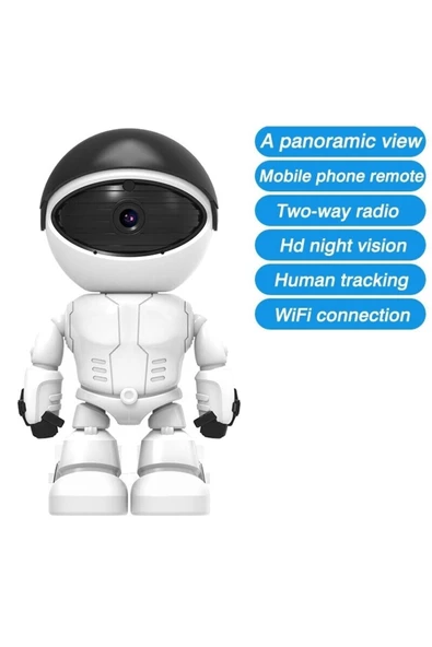 Pazariz 1080p Robot Görünümlü Bebek Bakıcı Wifi Ip Güvenlik Kamerası Kablosuz Gece Görüşlü - 2