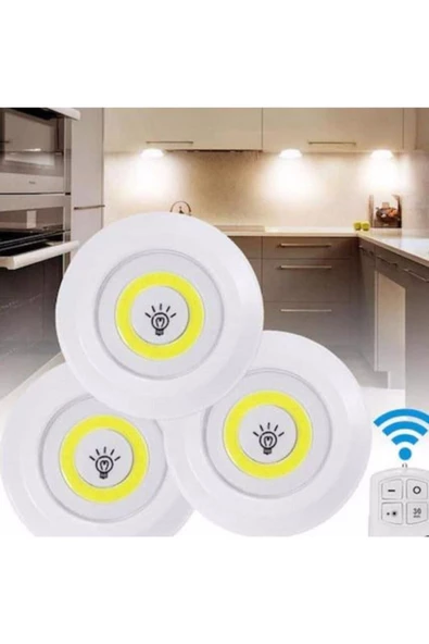 Pazariz Uzaktan Kumandalı Yapışkanlı Led Spot Lamba Wt-364
