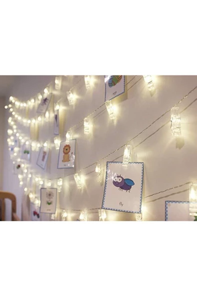 Pazariz Led Işıklı Fotoğraf Mandalları 10 lu - Resim 3