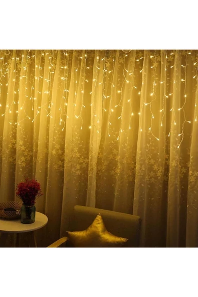 Pazariz 8 Fonksiyonlu 16 Saçaklı Perde Led 3 X 1 (Günışığı) ürün görseli 1