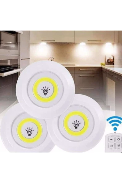 Pazariz Uzaktan Kumandalı Yapışkanlı Led Spot Lamba Wt-364