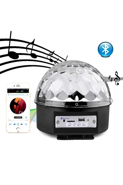 Pazariz Bluetooth Sd Aux Usb Led Disko Lamba Topu Speaker - Resim 2