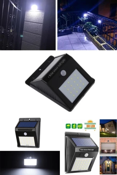Pazariz Sensörlü Solar Duvar Lambası 20 Ledli