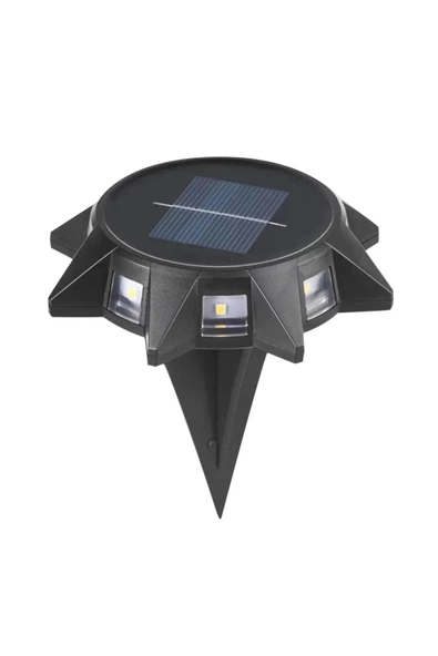 Pazariz Sarı Renk Güneş Işığı Görünümlü 8 LED Solar Saplamalı Bahçe Dış Duvar Işıklandırma Lamba - Resim 3