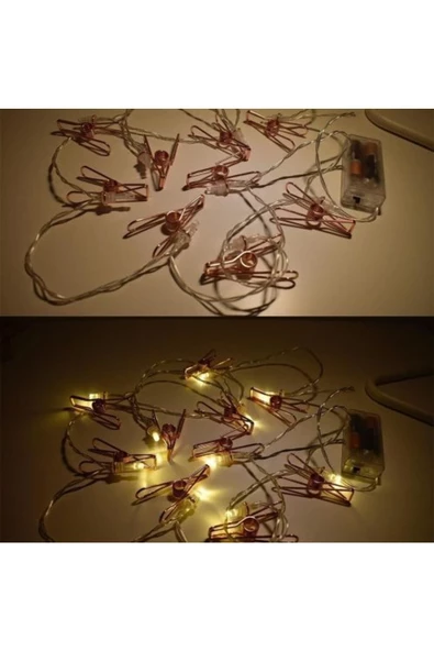 Pazariz Led Işıklı Fotoğraf Mandalları 10 Adet