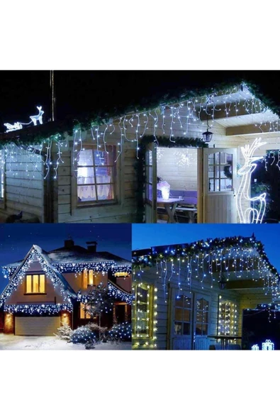 Pazariz 8 Fonksiyonlu 16 Saçaklı Perde Led 3 X 1 (beyaz) ürün görseli 1