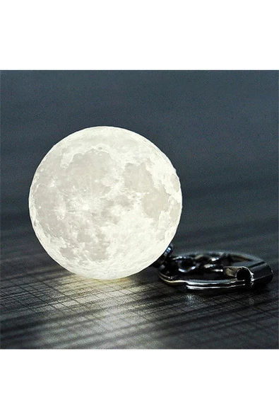 Pazariz 3d Led Anahtarlık Moon Lamba Işıklı Ay Anahtarlık ürün görseli 1