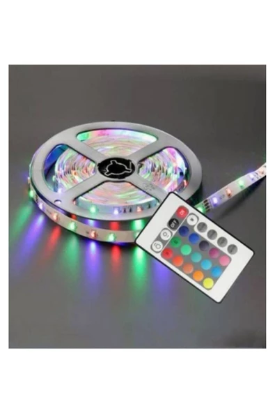 Pazariz Animasyonlu Rgb Şerit Led Işık Aydınlatma Seti Tak Çalıştır Kumandalı Adaptörlü 5m - 3