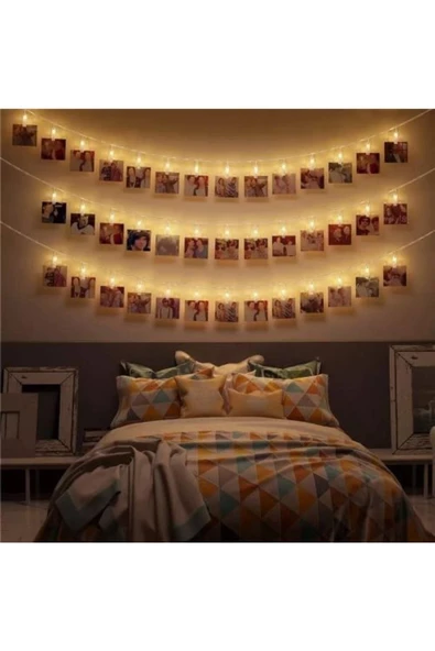 Pazariz Led Işıklı Fotoğraf Mandalları 10 Adet - 2