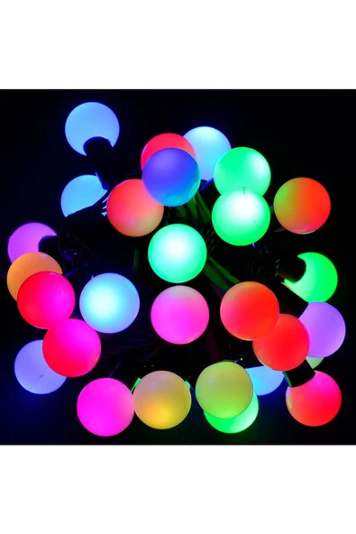 Pazariz 5 Metre 28 Led Fişli Rgb Mini Top Led Siyah Kablo