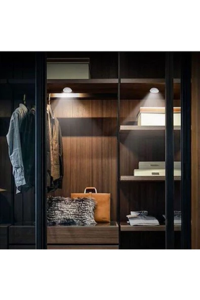 Pazariz Led Işık Kablosuz Uzaktan Kumandalı Dolap Içi Led Ampul Seti 3lü Set Gece Lambası Spot Lamba - 2