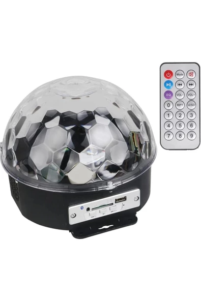Pazariz Led Kristal Küre Disko Topu 6 Renk Sese Duyarlı Uzaktan Kumadalı Disko ürün görseli 1