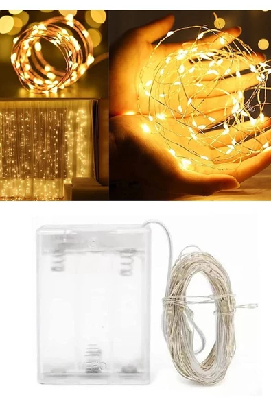 Pazariz 2'li Set Klasik Gece Lambası + Peri Led Işık Yılbaşı Dekorasyon (10 Metre) - Resim 3