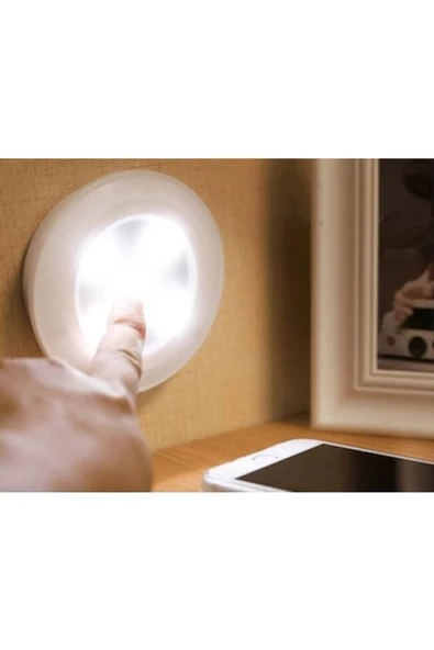 Pazariz Led Işık Kablosuz Uzaktan Kumandalı Dolap Içi Led Ampul Seti 3lü Set Gece Lambası Spot Lamba - 3