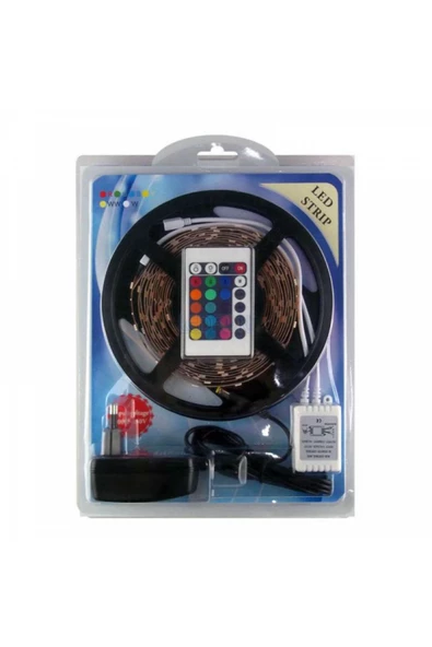 Pazariz Rgb Şerit Led Dış Mekan 5 Metre Kumandalı Hazır Set 16 Renk - Resim 2