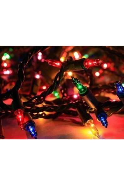 Pazariz 10 m Rgb 100 Led Fişli Noel Parti Yılbaşı Ağaç Dekoratif Aydınlatma Lambası Animasyonlu Süsleme