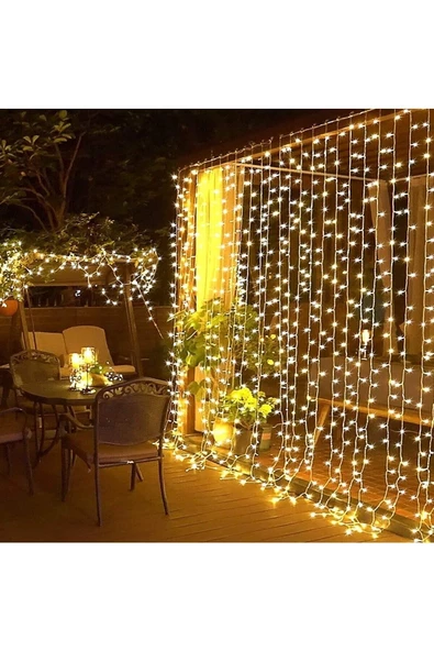 Pazariz 8 Fonksiyonlu Saçak Led Sarkıt Led 2x2 Metre Eklenebilir Led Süsleme 180 Led Işık Yılbaşı Led Işık