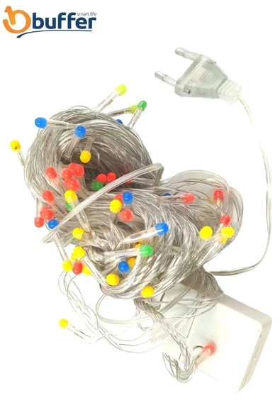 Pazariz Ayarlanabilir Üç Fonksiyonlu 10 Metre 100 Ledli Yılbaşı Dekoratif Led Işık Aydınlatma Lamba - Resim 3