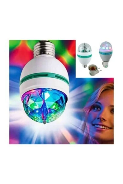 Pazariz Renkli Disko Ampülü 3 W Led 360 Derece Döner