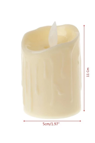 Pazariz Alevli Led Mum Hareketli Alev Görünümlü Atif Mum - 11cm - Resim 2
