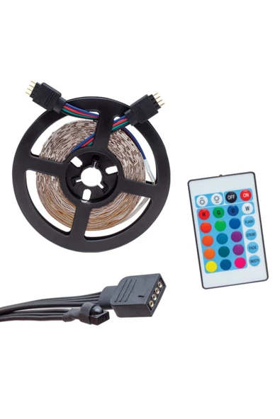 Pazariz Ld-1609 Silikonsuz 5 Metre Rgb Şerit Led Animasyon Devreli + Adaptör Set
