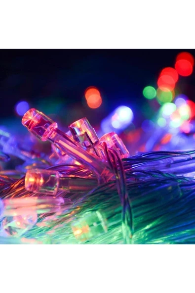 Pazariz 10 Metre 100 Ledli 8 Fonksiyonlu Karışık Renkli Rgb Led Lamba ürün görseli