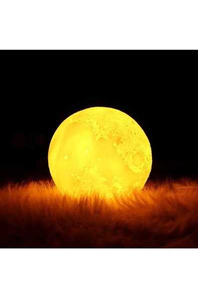 Pazariz Gün Işığı 3D Ay Gece Lambası atif Küre Led Başucu Lambası - Resim 2