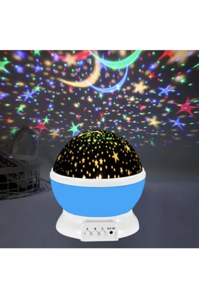 Pazariz Plus Dönen Ay Yıldız Ve Gezegenler Yansıtmalı Projeksiyon Gece Lambası Star Master