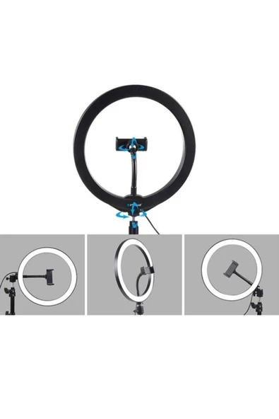 Pazariz Youtube Instagram Tiktok Selfie Stüdyo Video Fotoğraf Ring Light Tripod Led Halka Işık - 2