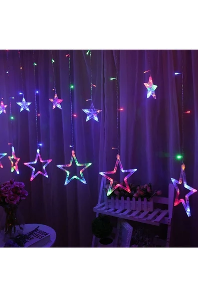 Pazariz Yıldız Renkli Led Lgb Perde Mh-215 ürün görseli 1