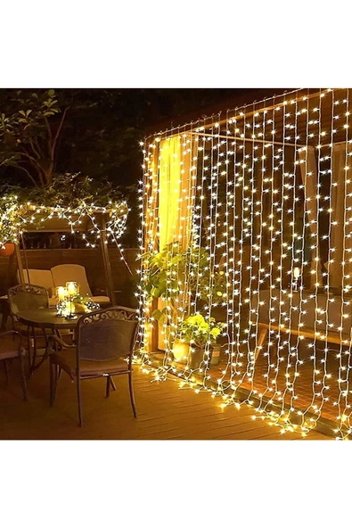 Pazariz 8 Fonksiyonlu Kumandalı Saçak Led Sarkıt Led 2x2 Metre Eklenebilir Led Süsleme 240 Led Işık