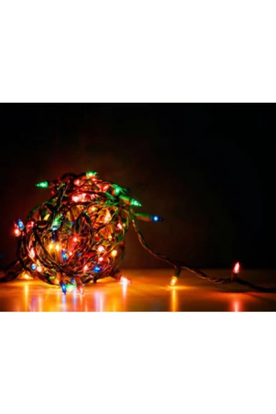 Pazariz 100 Ledli Kırmızı Yılbaşı Ağacı Işığı Led Ampül - Resim 2