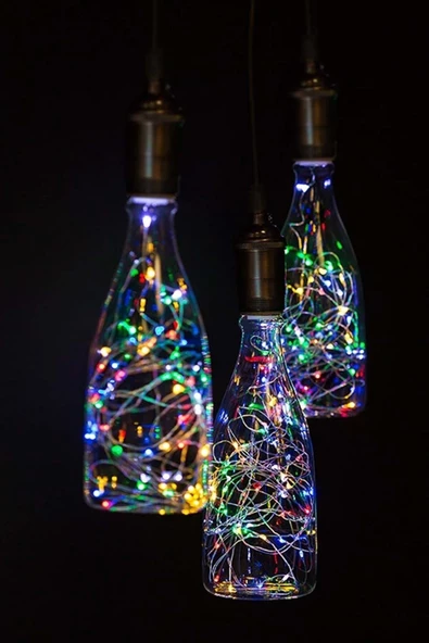 Pazariz Pilli Renkli Peri Led Işık Saçak 10 Metre atif Aydınlatma (RGB) - Resim 2