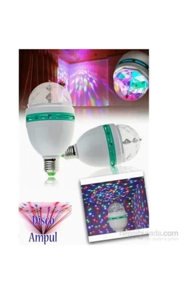 Pazariz Renkli Disko Ampülü 3 W Led 360 Derece Döner - 2
