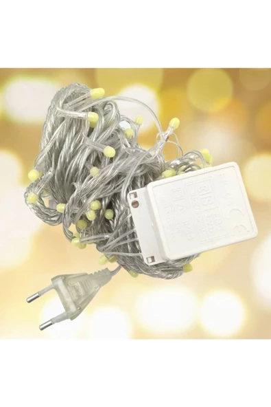 Pazariz Ayarlanabilir Üç Fonksiyonlu 10 Metre 100 Ledli Yılbaşı Dekoratif Led Işık Aydınlatma Lamba - Resim 2