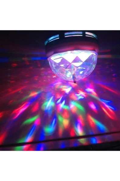 Pazariz 360 Derece Dönen Disko Tarzı Renkli Dekoratif Disco Lamba - Resim 3